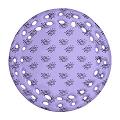 Zodiac Bat Lilac Round Filigree Ornament (two Sides) by snowwhitegirl