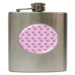 Zodiac Bat Pink Hip Flask (6 Oz) by snowwhitegirl