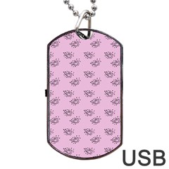 Zodiac Bat Pink Dog Tag Usb Flash (two Sides) by snowwhitegirl