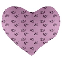 Zodiac Bat Pink Large 19  Premium Heart Shape Cushions