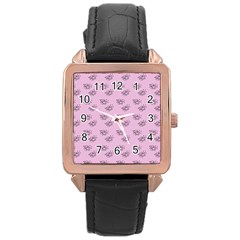 Zodiac Bat Pink Rose Gold Leather Watch  by snowwhitegirl