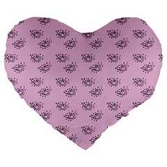 Zodiac Bat Pink Large 19  Premium Flano Heart Shape Cushions by snowwhitegirl