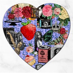 Vintage Girls Floral Collage Jigsaw Puzzle (heart) by snowwhitegirl