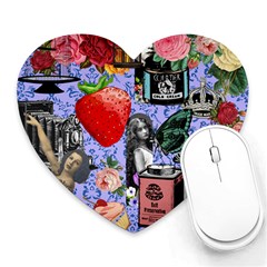 Vintage Girls Floral Collage Heart Mousepads by snowwhitegirl