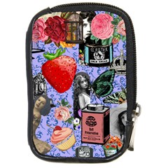 Vintage Girls Floral Collage Compact Camera Leather Case by snowwhitegirl