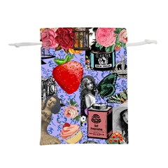 Vintage Girls Floral Collage Lightweight Drawstring Pouch (m)