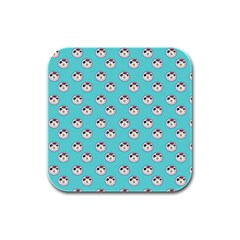 English Breakfast Aqua Rubber Square Coaster (4 Pack)  by snowwhitegirl