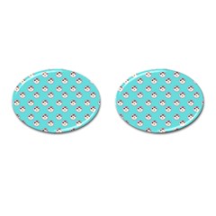 English Breakfast Aqua Cufflinks (oval) by snowwhitegirl