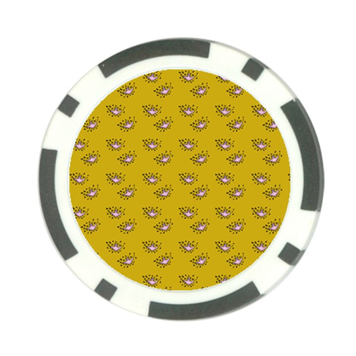 Zodiac Bat Pink Yellow Poker Chip Card Guard