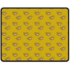 Zodiac Bat Pink Yellow Double Sided Fleece Blanket (medium)  by snowwhitegirl