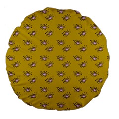 Zodiac Bat Pink Yellow Large 18  Premium Flano Round Cushions by snowwhitegirl