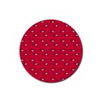 Zodiac Bat Pink Red Rubber Round Coaster (4 pack)  Front