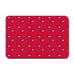 Zodiac Bat Pink Red Small Doormat  by snowwhitegirl