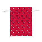 Zodiac Bat Pink Red Lightweight Drawstring Pouch (L) Front