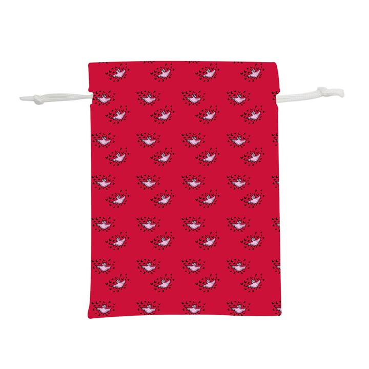 Zodiac Bat Pink Red Lightweight Drawstring Pouch (L)