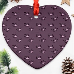 Zodiac Bat Pink Grey Ornament (heart) by snowwhitegirl