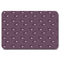 Zodiac Bat Pink Grey Large Doormat  by snowwhitegirl