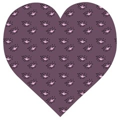 Zodiac Bat Pink Grey Wooden Puzzle Heart