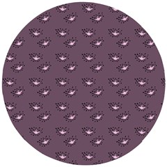 Zodiac Bat Pink Grey Wooden Puzzle Round