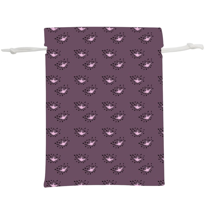 Zodiac Bat Pink Grey  Lightweight Drawstring Pouch (XL)