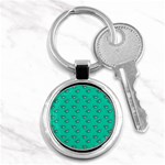 Zodiac Bat Pink Teal Key Chain (Round) Front