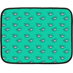 Zodiac Bat Pink Teal Double Sided Fleece Blanket (mini)  by snowwhitegirl