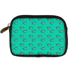 Zodiac Bat Pink Teal Digital Camera Leather Case by snowwhitegirl