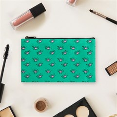 Zodiac Bat Pink Teal Cosmetic Bag (small) by snowwhitegirl