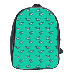 Zodiac Bat Pink Teal School Bag (large) by snowwhitegirl