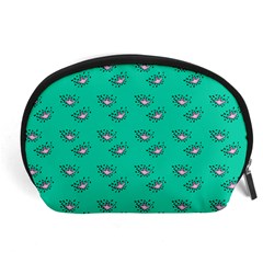 Zodiac Bat Pink Teal Accessory Pouch (large) by snowwhitegirl