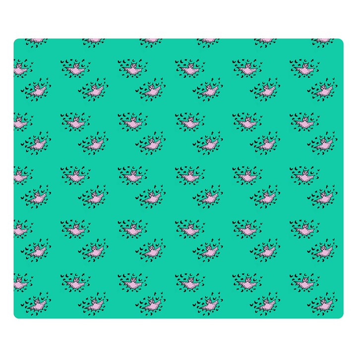 Zodiac Bat Pink Teal Double Sided Flano Blanket (Small) 