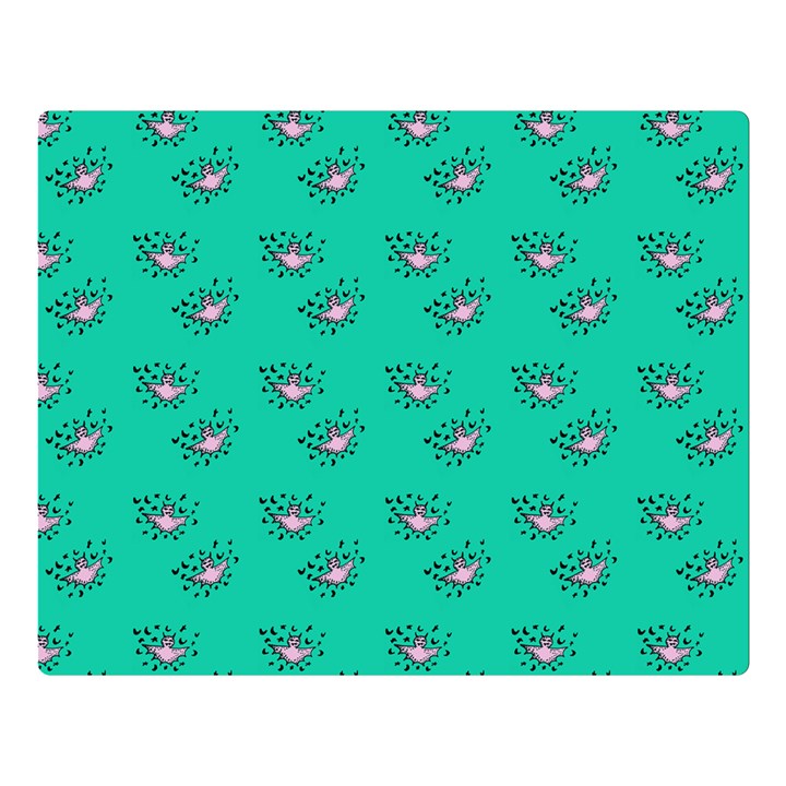 Zodiac Bat Pink Teal Double Sided Flano Blanket (Large) 