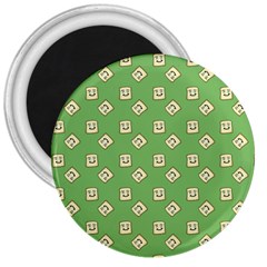 Happy Toast Green 3  Magnets by snowwhitegirl