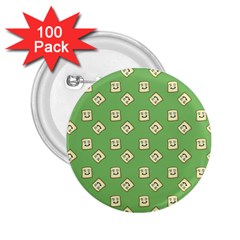 Happy Toast Green 2.25  Buttons (100 pack) 