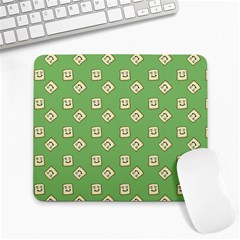 Happy Toast Green Large Mousepads by snowwhitegirl