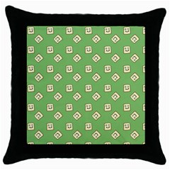 Happy Toast Green Throw Pillow Case (black) by snowwhitegirl