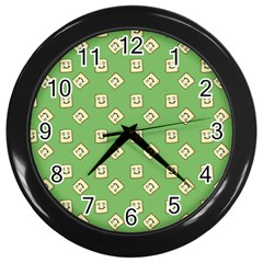 Happy Toast Green Wall Clock (black) by snowwhitegirl