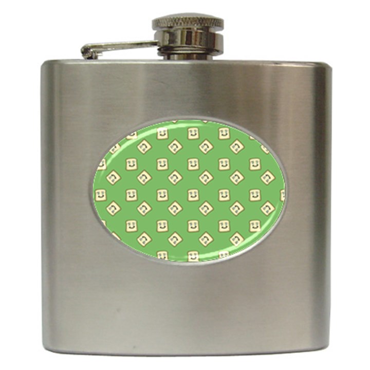 Happy Toast Green Hip Flask (6 oz)