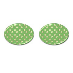 Happy Toast Green Cufflinks (oval) by snowwhitegirl