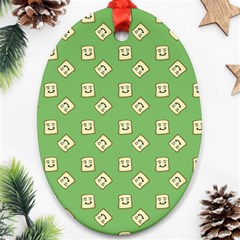 Happy Toast Green Oval Ornament (two Sides) by snowwhitegirl