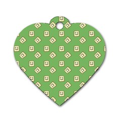 Happy Toast Green Dog Tag Heart (two Sides) by snowwhitegirl