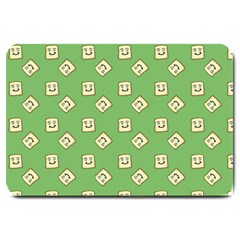 Happy Toast Green Large Doormat  by snowwhitegirl