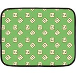 Happy Toast Green Fleece Blanket (Mini) 35 x27  Blanket