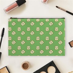 Happy Toast Green Cosmetic Bag (large) by snowwhitegirl