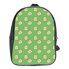 Happy Toast Green School Bag (Large)