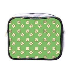 Happy Toast Green Mini Toiletries Bag (one Side) by snowwhitegirl