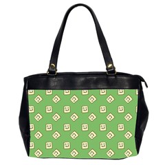 Happy Toast Green Oversize Office Handbag (2 Sides)