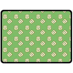 Happy Toast Green Fleece Blanket (large)  by snowwhitegirl