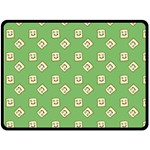 Happy Toast Green Fleece Blanket (Large)  80 x60  Blanket Front