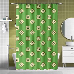 Happy Toast Green Shower Curtain 48  X 72  (small)  by snowwhitegirl